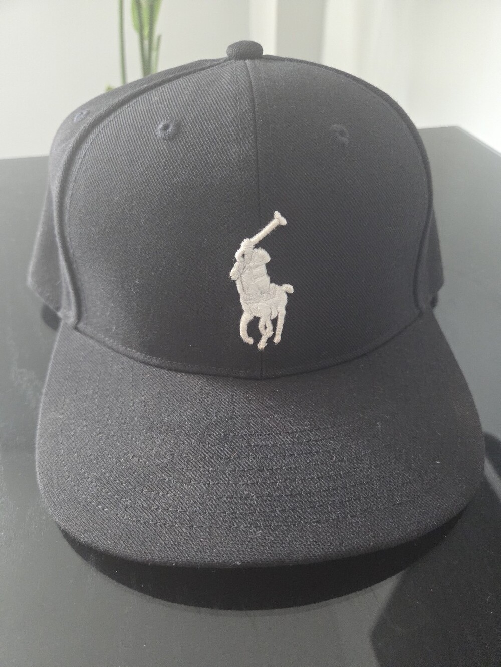 Polo by Ralph Lauren Black Cap with White Polo Player Logo